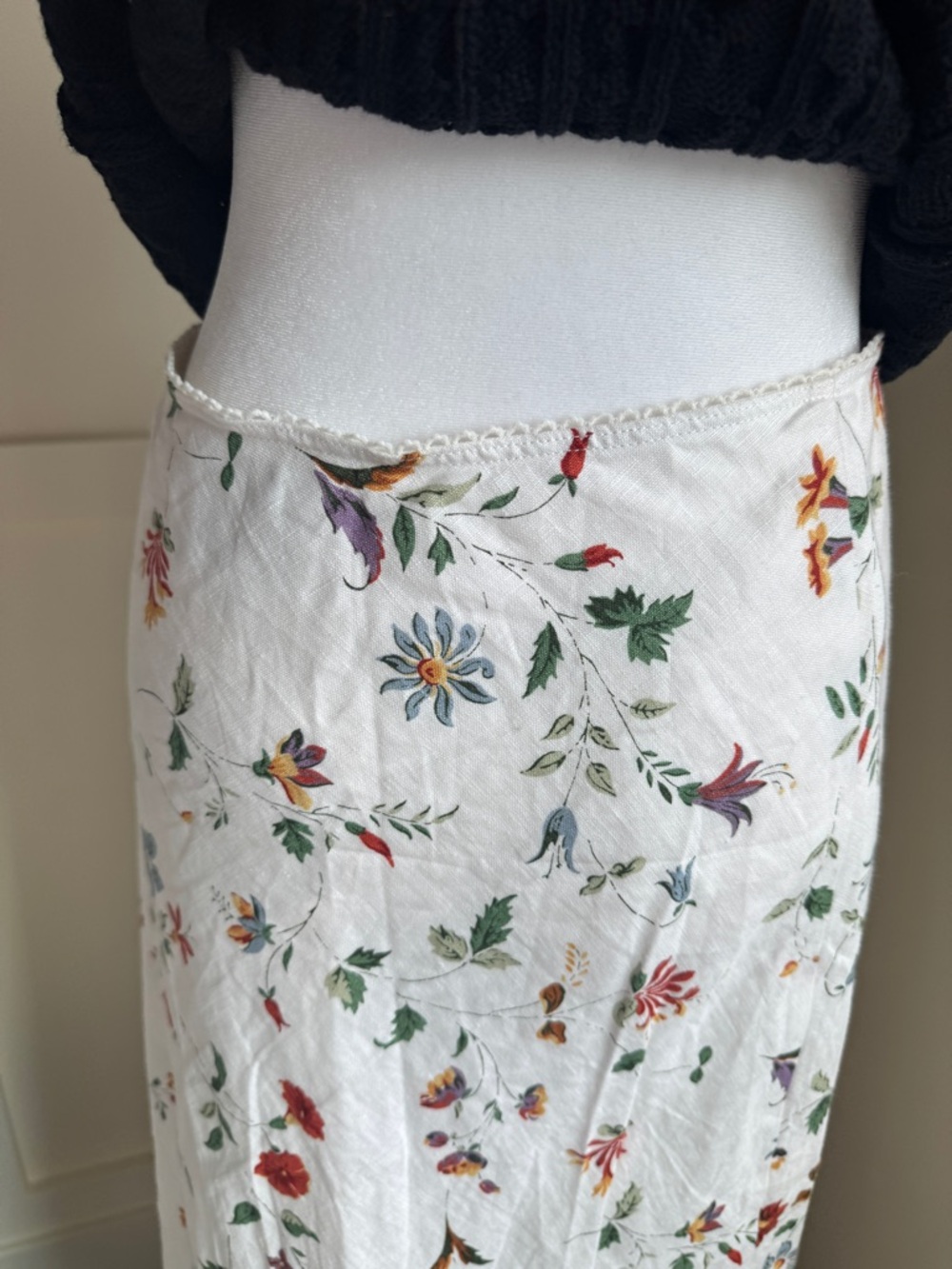 Reformation White Maxi Skirt with Multicolor Floral Print - Picture 3 of 5